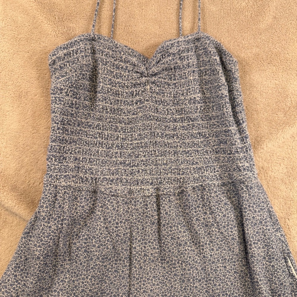 Abercrombie Floral Smocked Tiered Boho Coastal Summer Cottagecore Dress Sz S - Picture 3 of 14